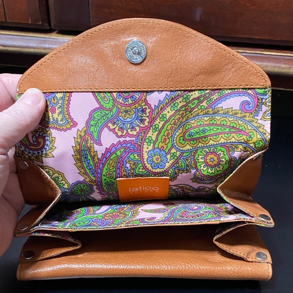 Vintage Latico Tan Leather multi compartment long wallet - Picture 10 of 16